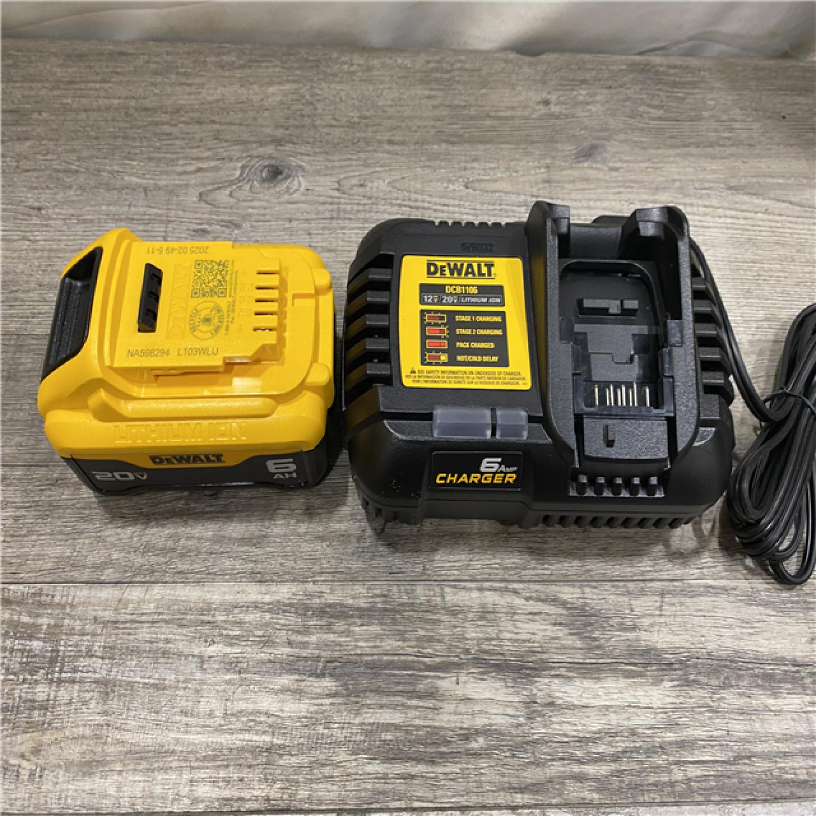 AS-IS DEWALT 20V MAX Lithium-Ion 6.0 Ah Battery and Charger