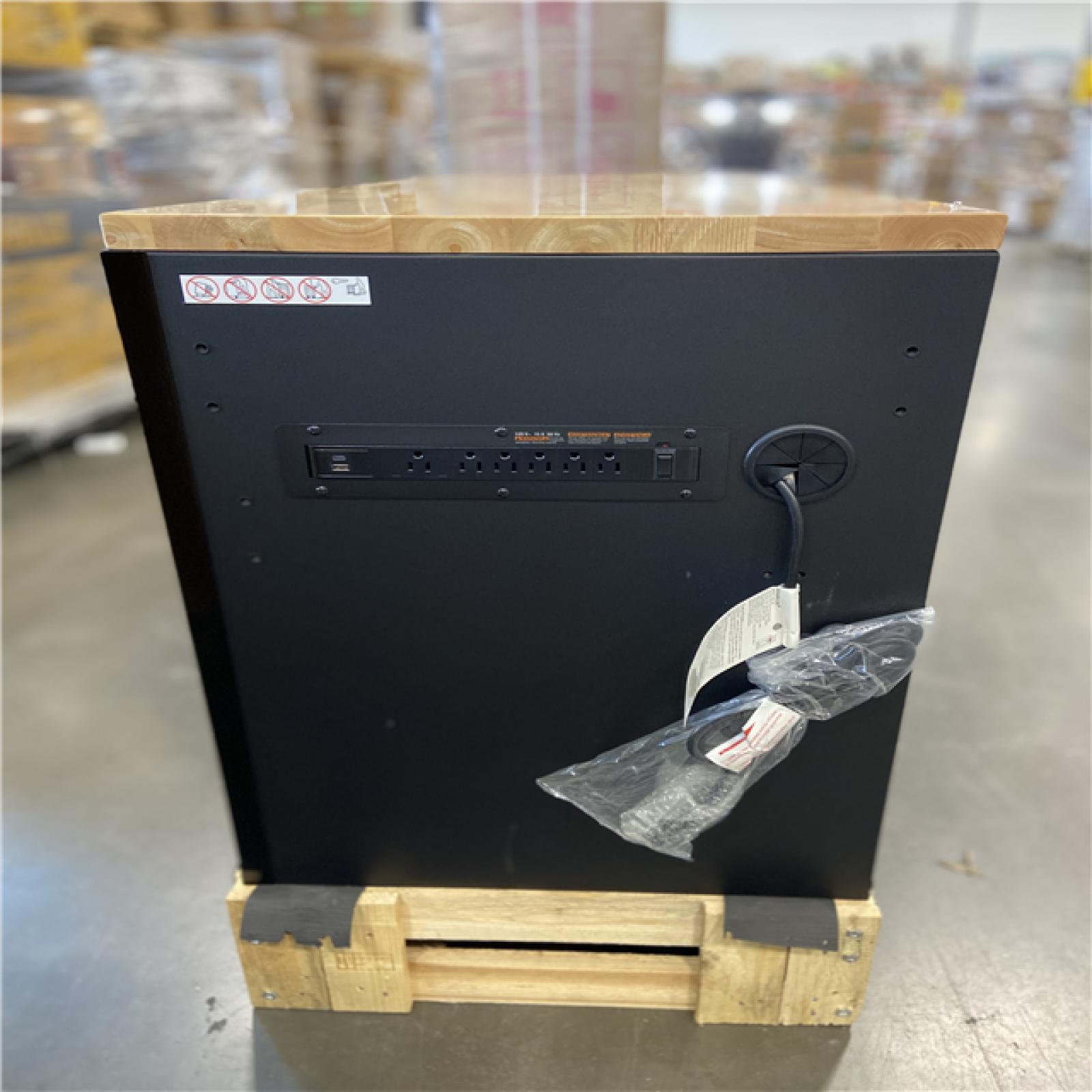 DALLAS LOCATION - Husky 61 in. W x 23 in. D Heavy Duty 15-Drawer Mobile Workbench Tool Chest with Solid Wood Top in Matte Black