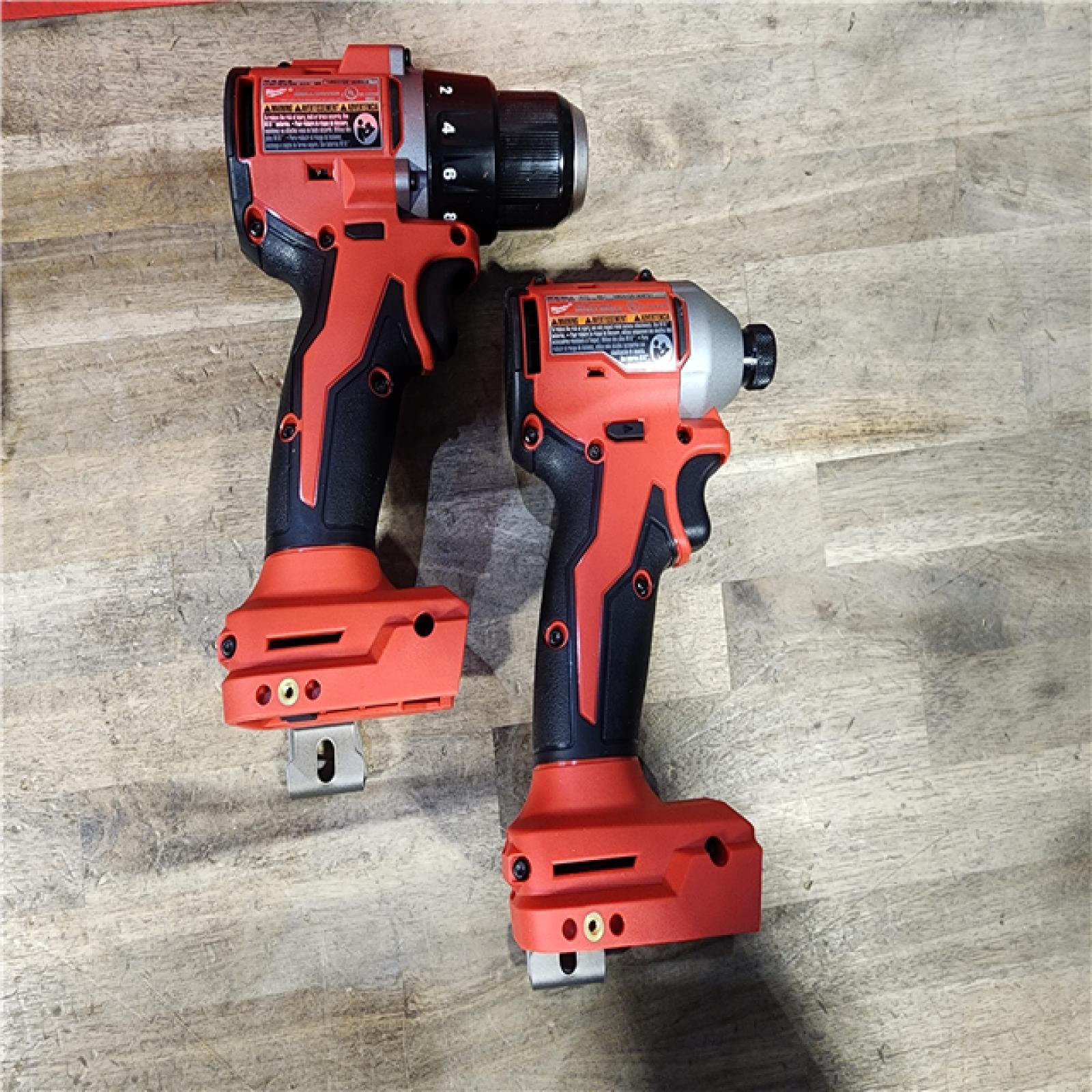 HOUSTON LOCATION - AS-IS Milwaukee M18 18V Lithium-Ion Brushless Cordless Compact Drill/Impact Combo Kit (2-Tool) W/(2) 2.0 Ah Batteries  Charger & Bag