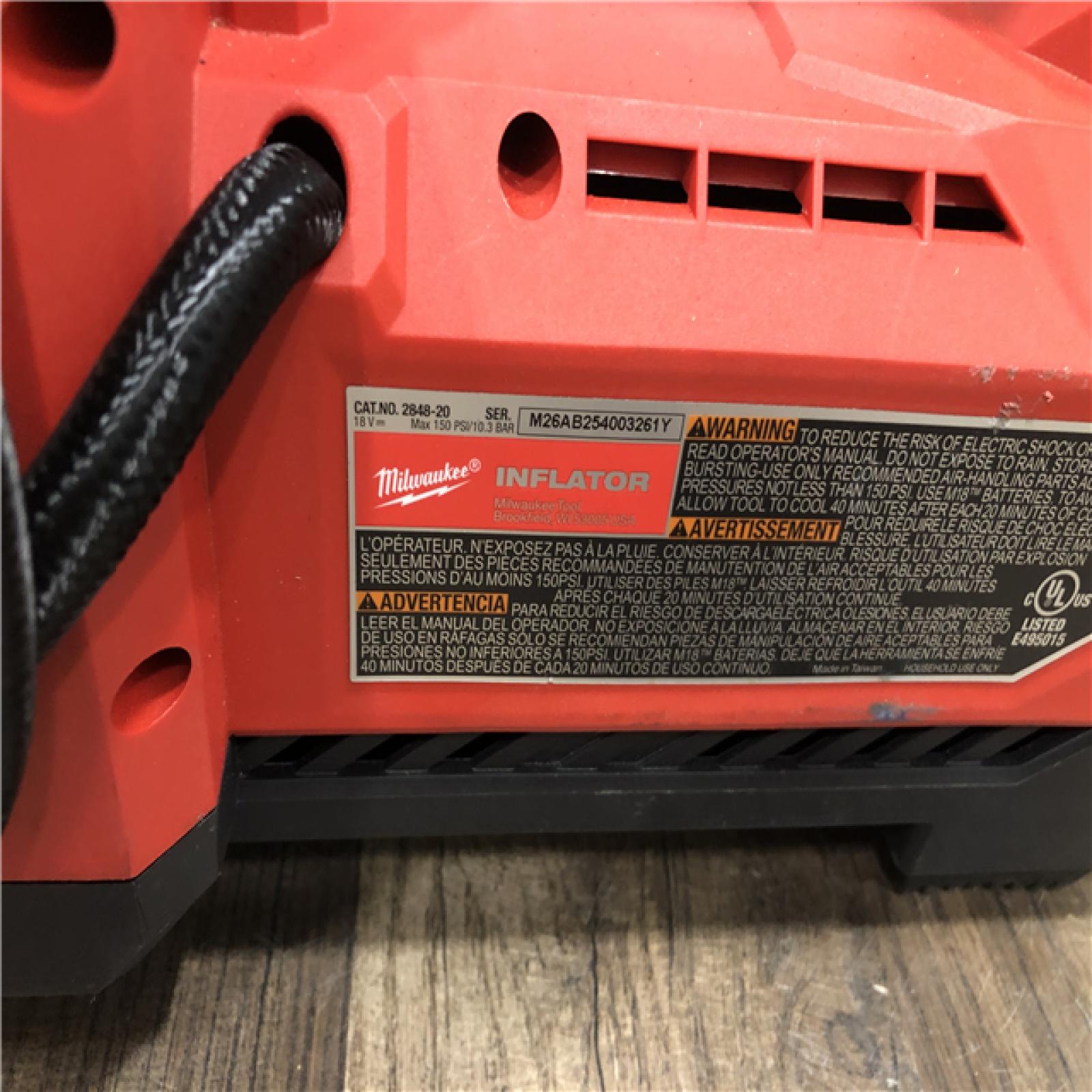 AS-IS Milwaukee 18-Volt Lithium-Ion Cordless Electric Portable Inflator (Tool-Only)