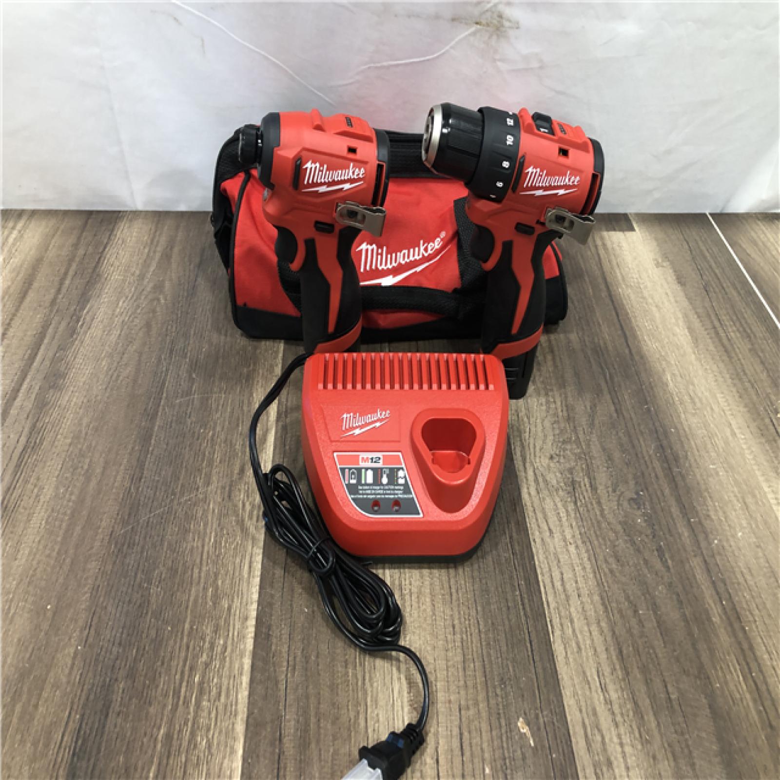 AS-IS Milwaukee 12-Volt Lithium-Ion Brushless Cordless Subcompact Drill and Impact Driver Combo Kit