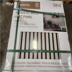 Phoenix NEW MSI Harmony Fog 24 in. x 24 in. Gray Light Wood Slat Decorative Acoustic Sound Absorbing Panels (16-Packs/248 sq. ft.)