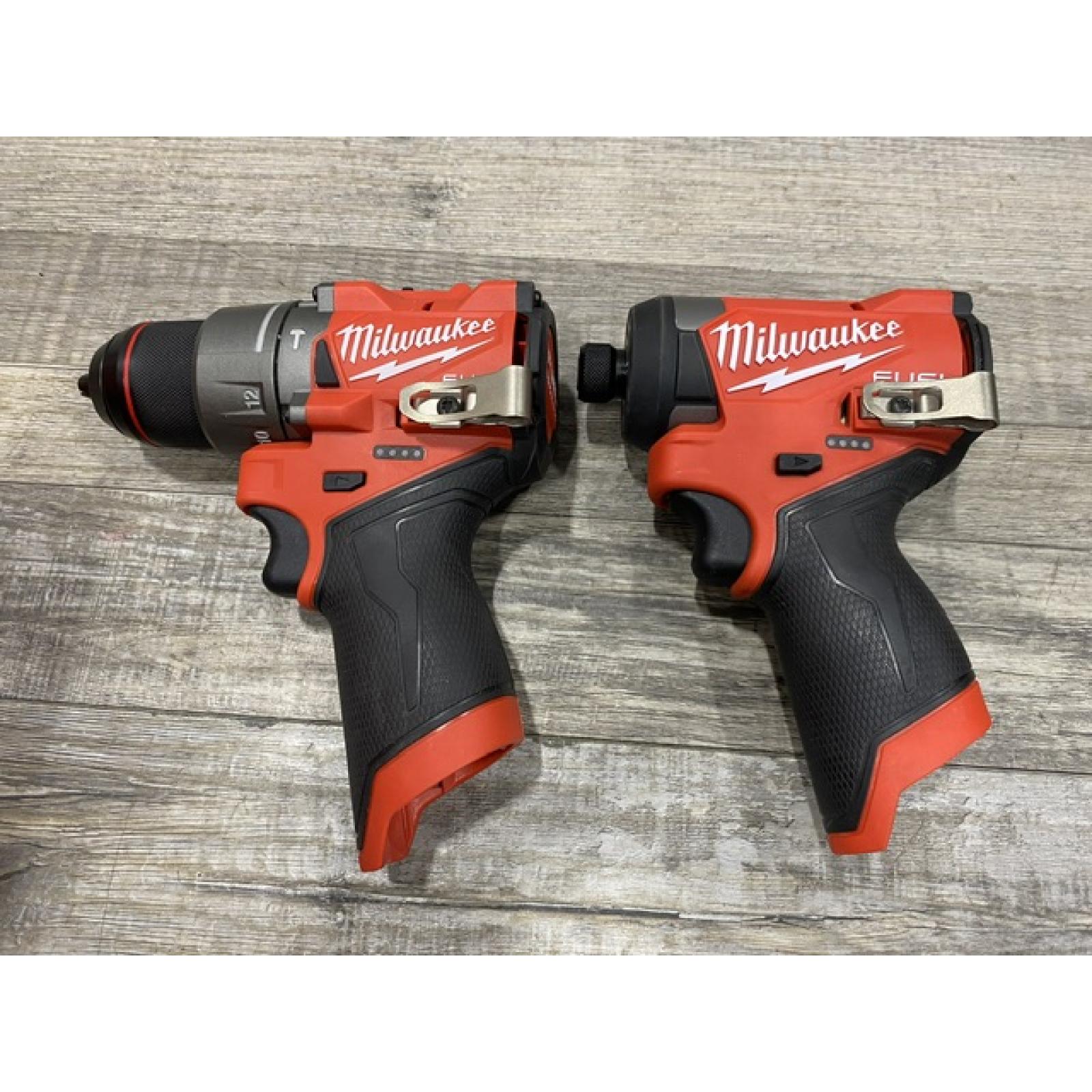 AS-IS Milwaukee FUEL 12-Volt Lithium-Ion Brushless Cordless Hammer Drill and Impact Driver Combo Kit