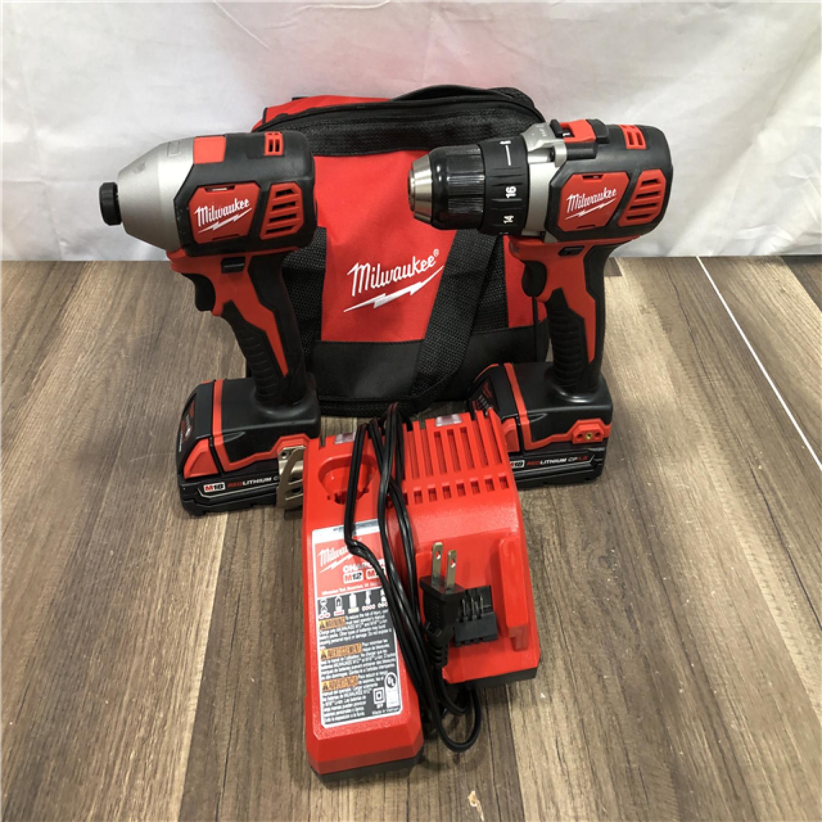 AS-IS Milwaukee 18V Lithium-Ion Cordless Drill Driver/Impact Driver Combo Kit