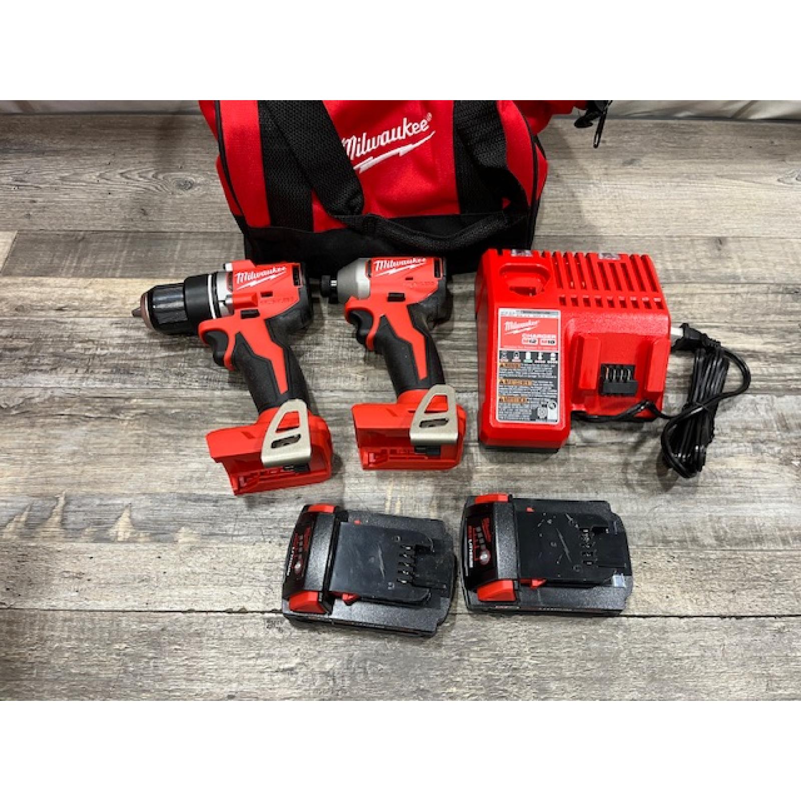 AS-IS Milwaukee 18V Lithium-Ion Brushless Cordless Compact Drill/Impact Combo Kit
