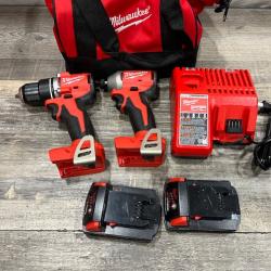 AS-IS Milwaukee 18V Lithium-Ion Brushless Cordless Compact Drill/Impact Combo Kit