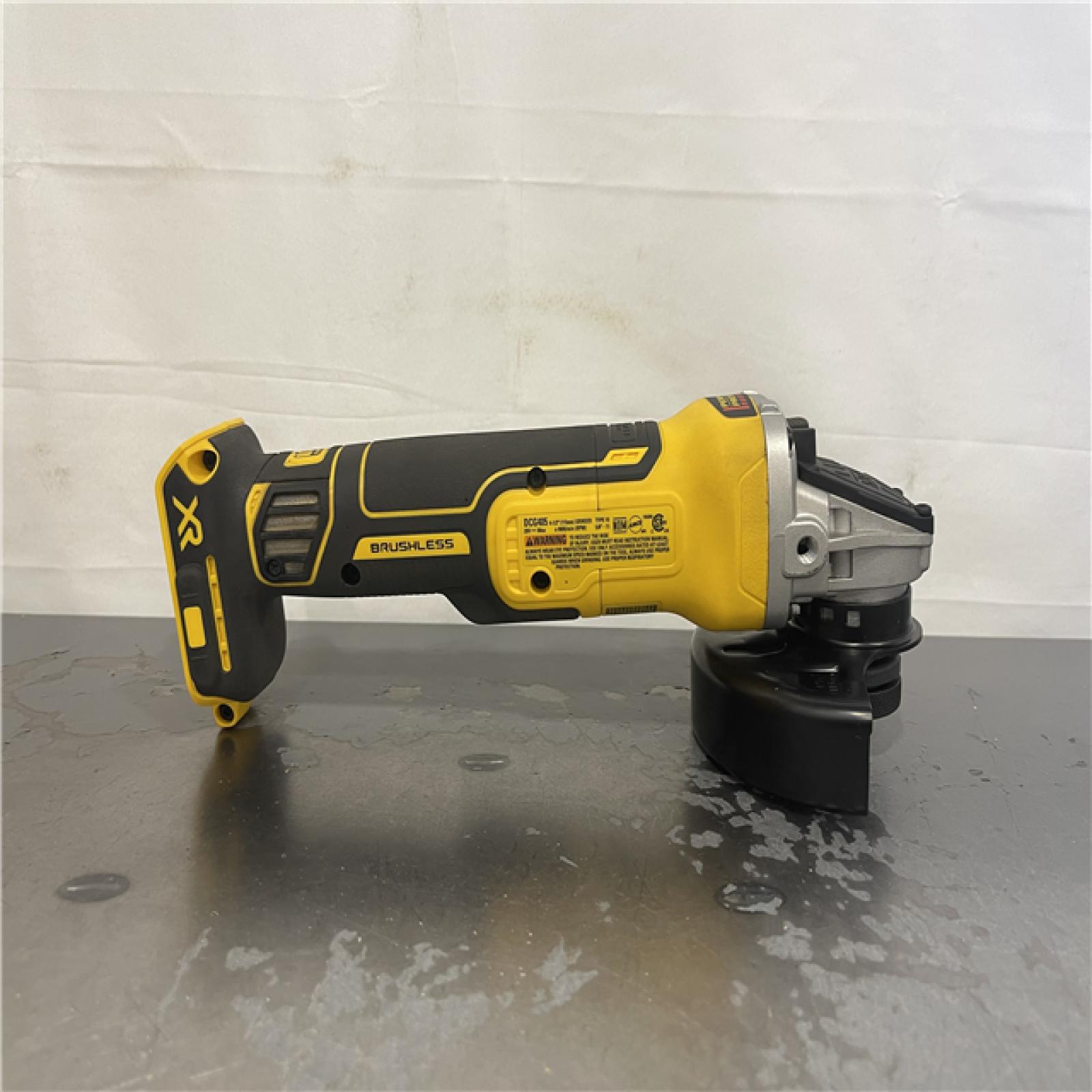 AS-IS- DEWALT 20V MAX XR Cordless Brushless 4.5 in. Slide Switch Small Angle Grinder with Kickback Brake (Tool Only)