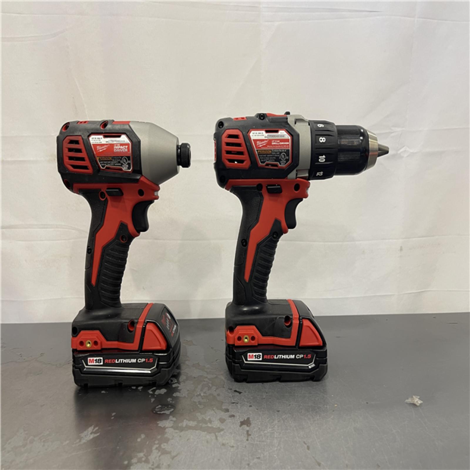 AS-IS- Milwaukee 18V Cordless Brushed 2-Tool Drill/Driver and Impact Driver Kit