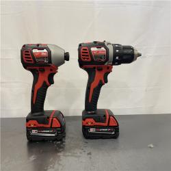 AS-IS- Milwaukee 18V Cordless Brushed 2-Tool Drill/Driver and Impact Driver Kit