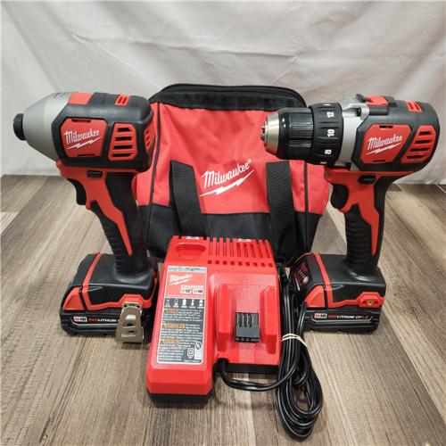 AS-IS- Milwaukee 18V Cordless Brushed 2-Tool Drill/Driver and Impact Driver Kit
