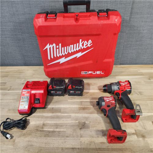 HOUSTON LOCATION - AS-IS MILWAUKEE M18 FUEL 18V Lithium-Ion Brushless Cordless Hammer Drill and Impact Driver Combo Kit (2-Tool) with 2 Batteries