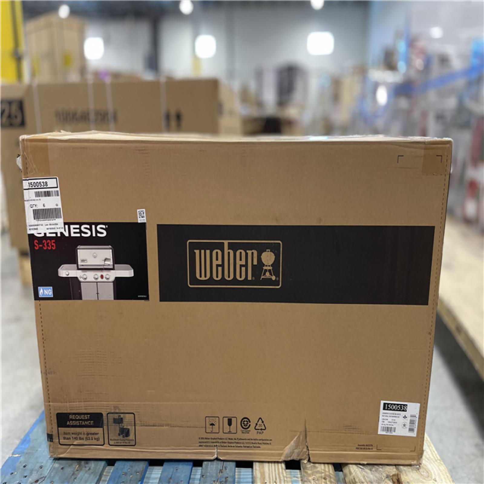 DALLAS LOCATION - Weber Genesis S-335 3-Burner Natural Gas Grill in Stainless Steel with Side Burner