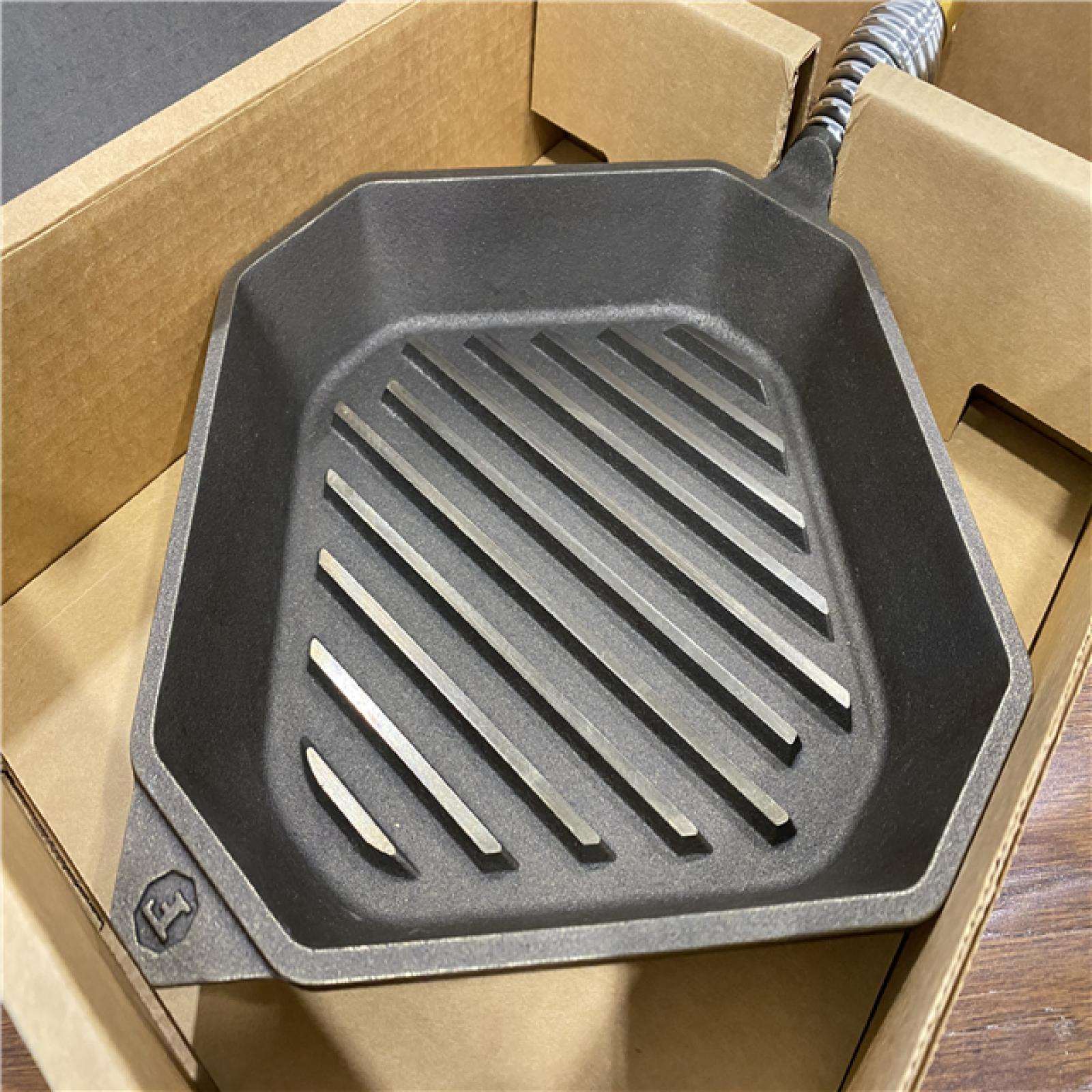NEW! Finex Cast Iron Collection 11.6 in. Cast Iron Grill Pan in Iron Patina