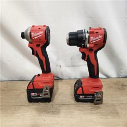 AS-IS- M18 18-Volt Lithium-Ion Brushless Cordless Compact Hammer Drill/Impact Combo Kit (2-Tool) with (2) Batteries  Bag