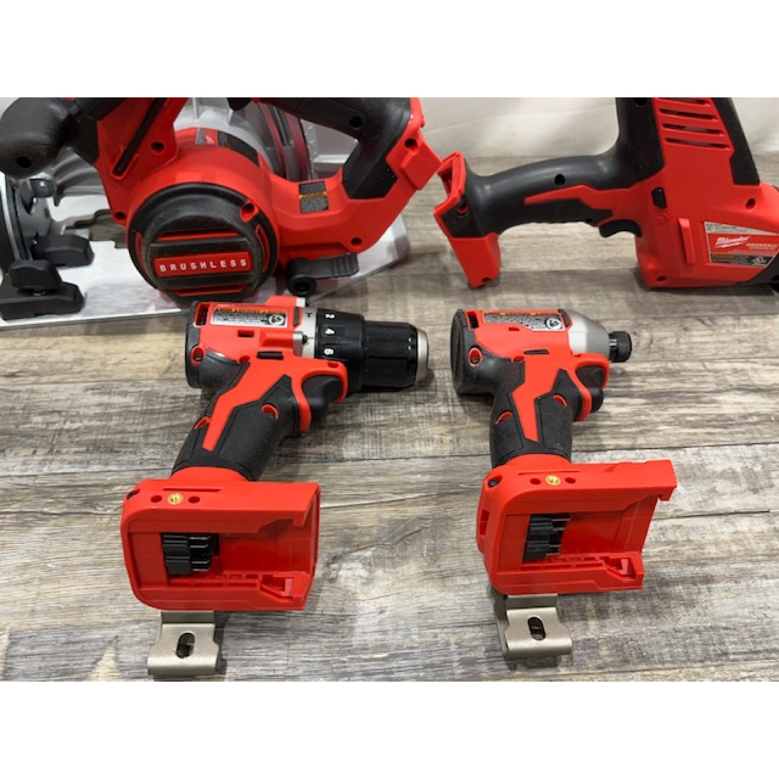 AS-IS Milwaukee 18-Volt Lithium-Ion Brushless Cordless (4-Tool) Combo Kit