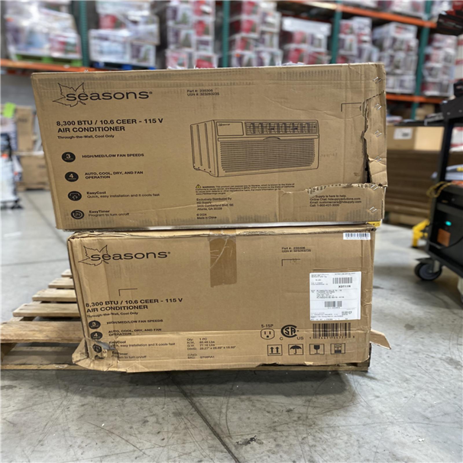 DALLAS LOCATION- SEASONS 8 000 BTU 115 V Through-The-Wall Cool-Only Air Conditioner PALLET (4 UNITS)