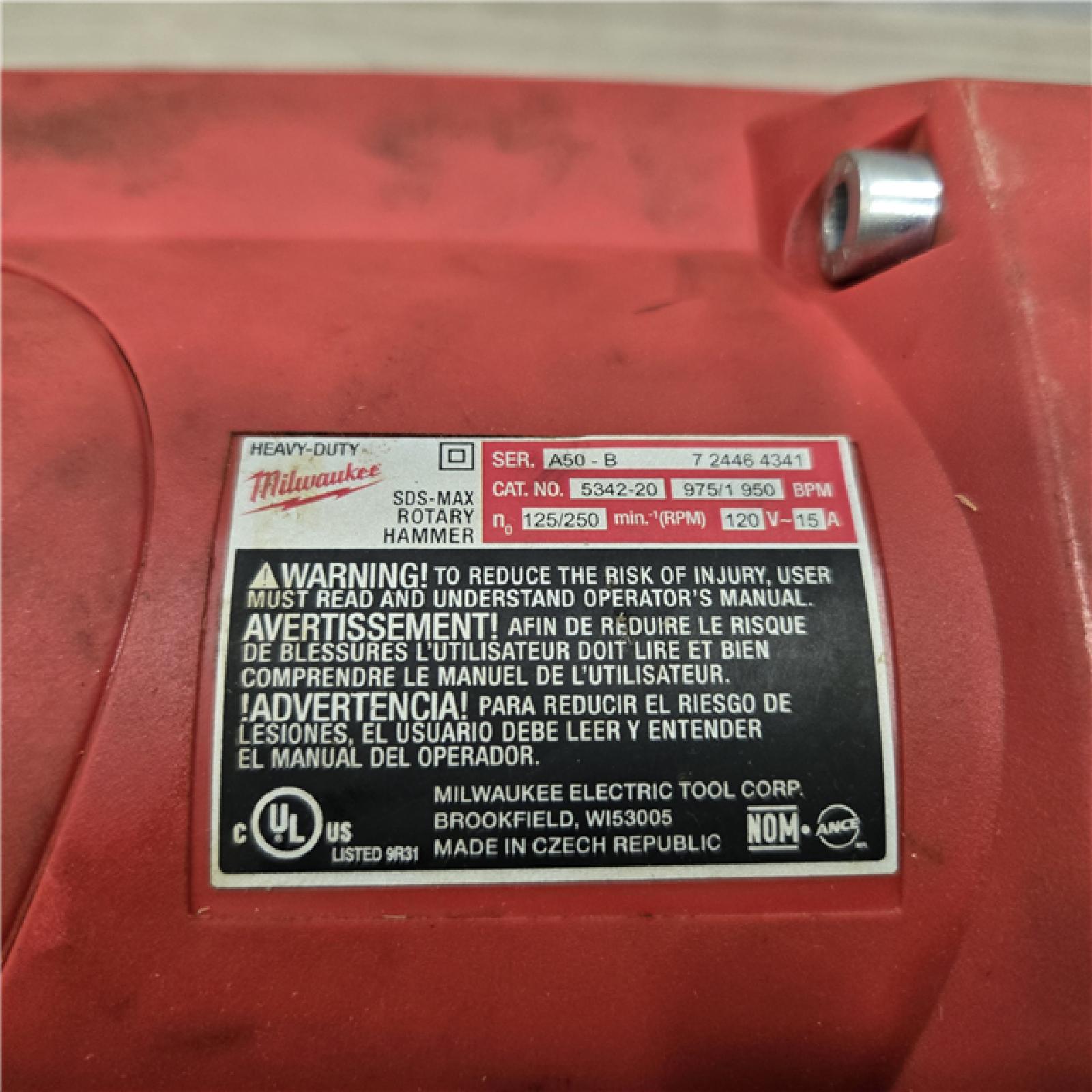 AS-IS Milwaukee 5342-21 2 SDS-Max Rotary Hammer