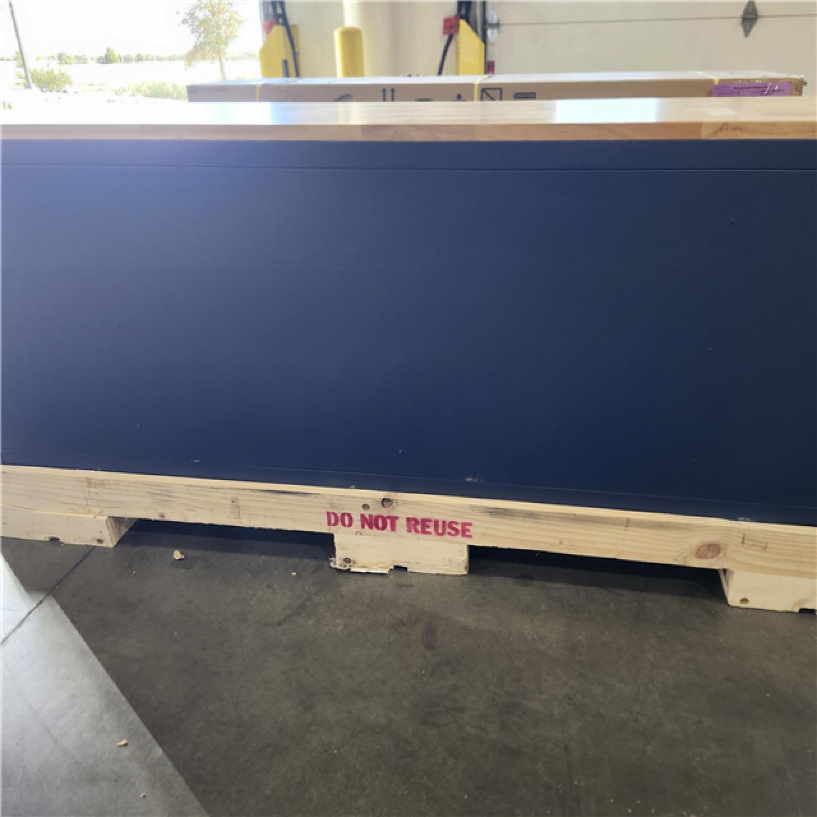 DALLAS LOCATION-  Husky Tool Storage Heavy Duty 84 in. W x 24 in. D Matte Blue Mobile Workbench Cabinet
