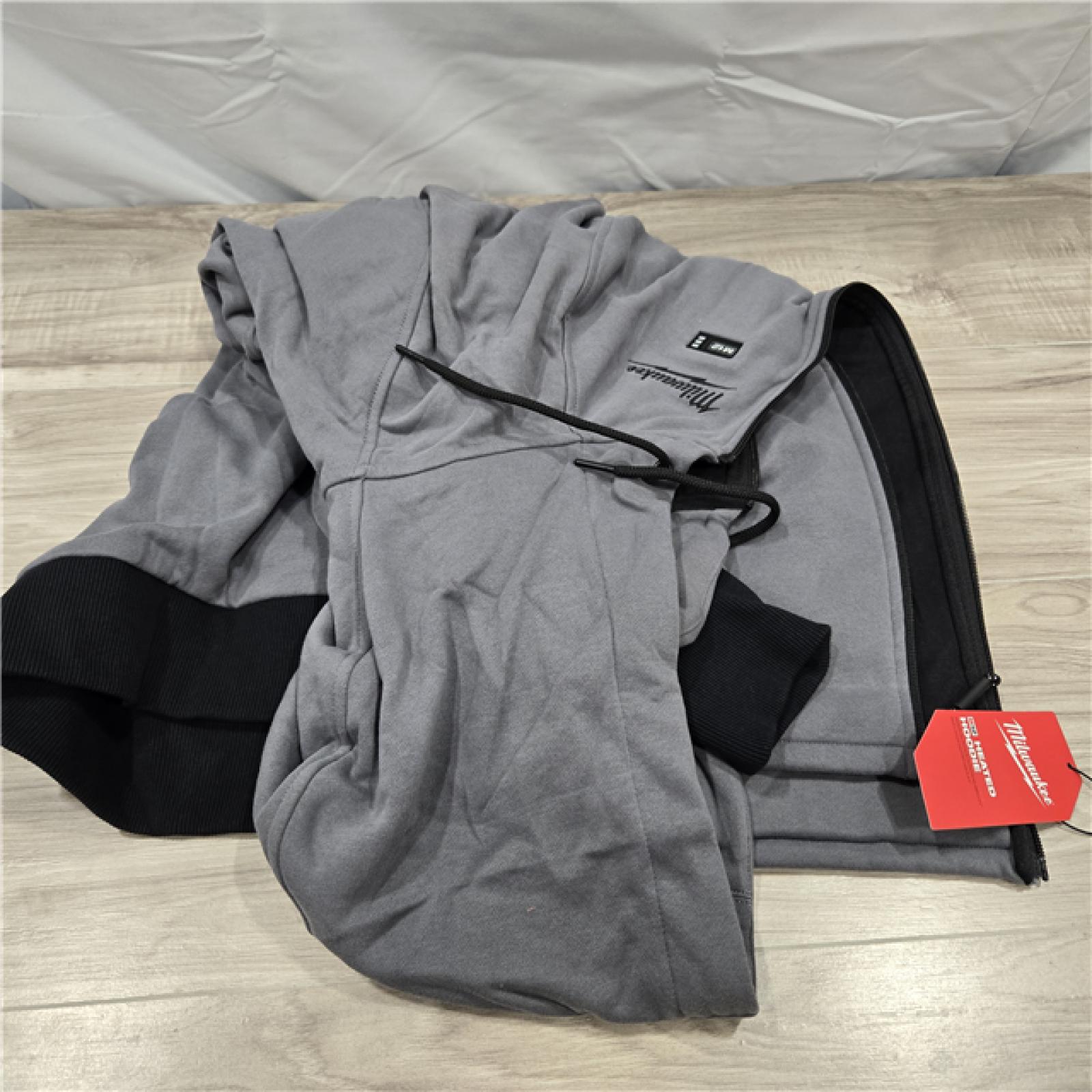 LIKE NEW! - Milwaukee Men's Large 12V Cordless Gray Heated Jacket Hoodie Kit