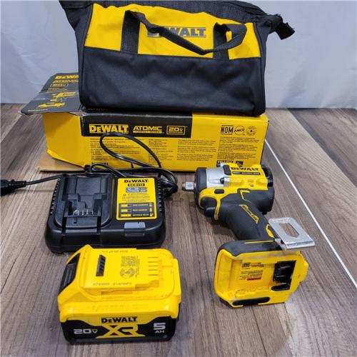 AS-IS DEWALT ATOMIC 20V MAX Lithium-Ion Brushless Cordless 1/2 in. Variable Speed Impact Wrench Kit with 5 Ah Battery and Charger