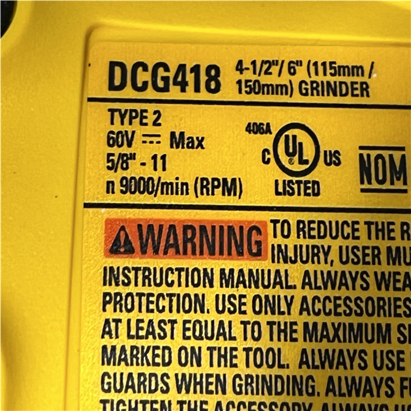 AS-IS DEWALT FLEXVOLT 60V MAX Cordless Brushless 4.5 in. to 6 in. Small Angle Grinder with Kickback Brake (Tool Only)