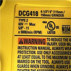 AS-IS DEWALT FLEXVOLT 60V MAX Cordless Brushless 4.5 in. to 6 in. Small Angle Grinder with Kickback Brake (Tool Only)