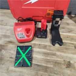 HOUSTON LOCATION - AS-IS Milwaukee-3632-21 M12 Green Beam Laser 360Â° 3-Plane Kit