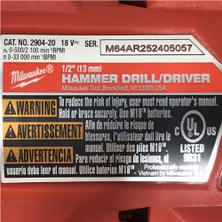 AS-IS Milwaukee FUEL 18V Lithium-Ion Brushless Cordless 1/2 in. Hammer Drill Driver Kit