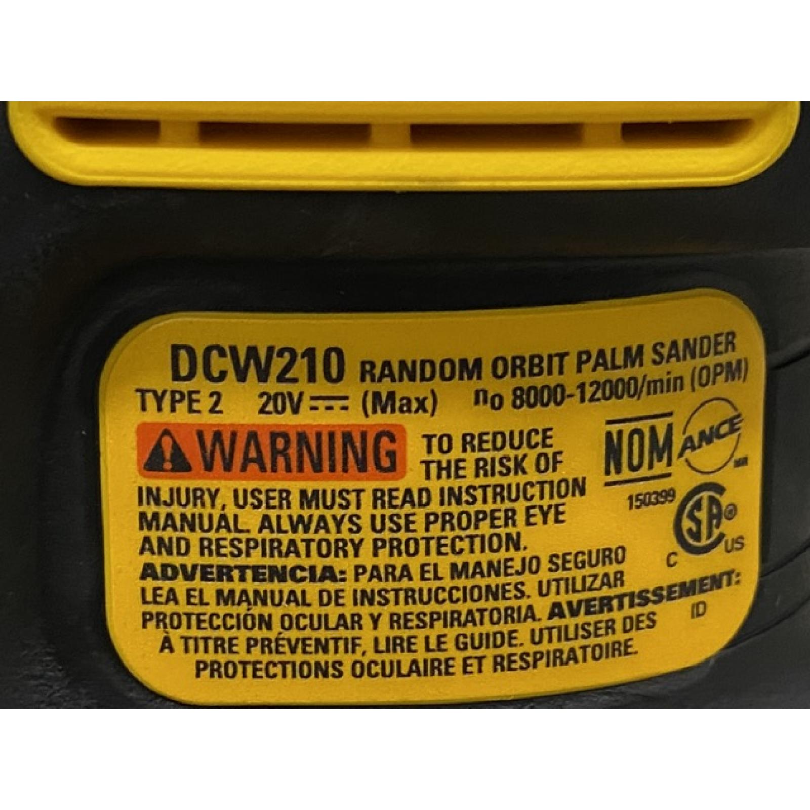 AS-IS DEWALT 20V MAX XR Cordless Brushless 5 in. Random Orbital Sander (Tool Only)