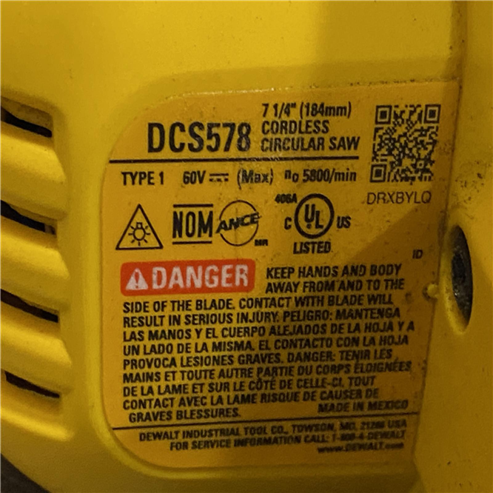 AS-IS DEWALT FLEXVOLT 60V MAX Cordless Brushless 7-1/4 in. Circular Saw with Brake (Tool Only)