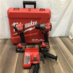 AS-IS Milwaukee FUEL 18V Lithium-Ion Brushless Cordless Hammer Drill and Impact Driver Combo Kit