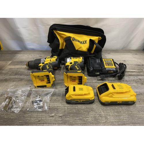 AS-IS DEWALT 20V XR Lithium-Ion Cordless 2-Tool Combo Kit