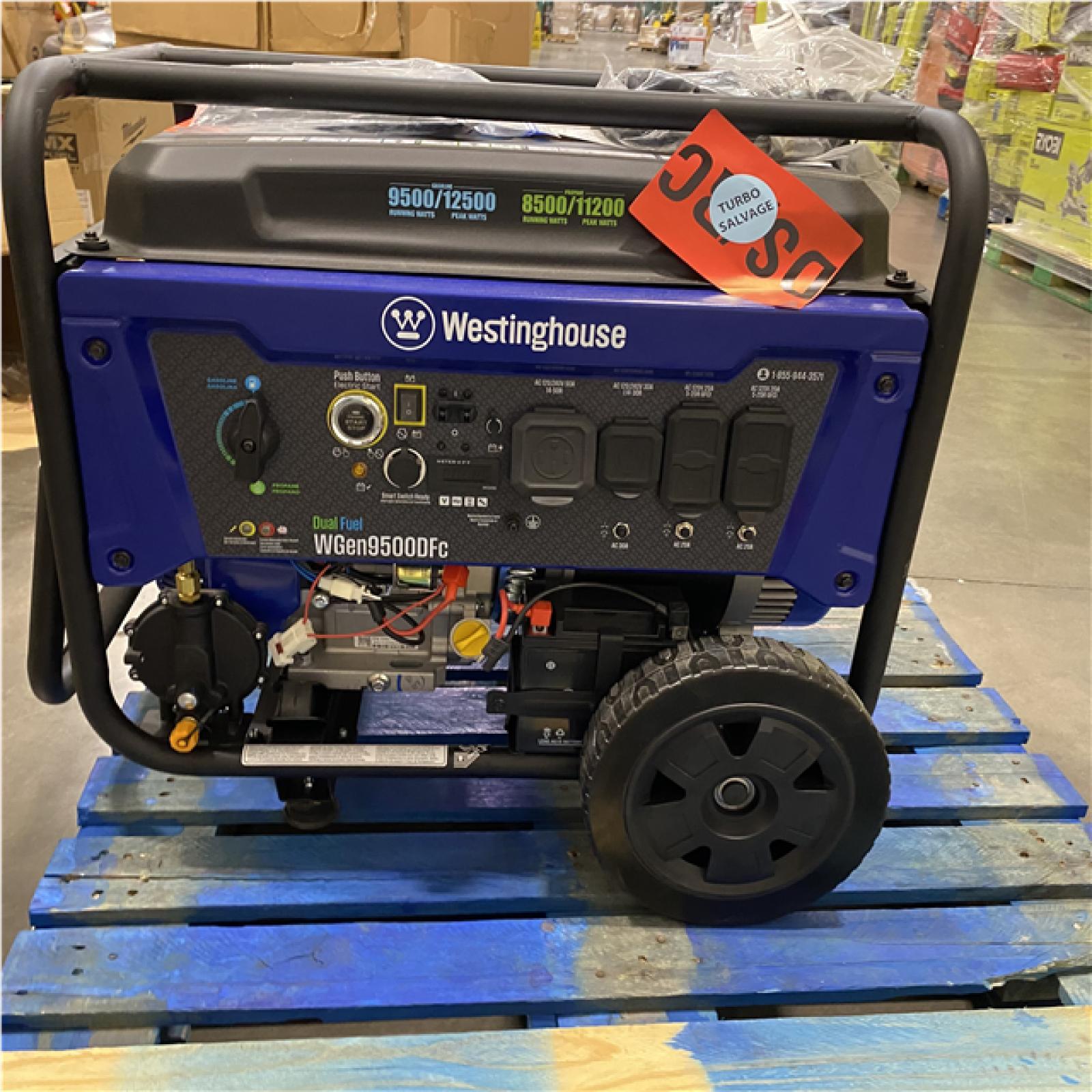 Dallas Location - As-Is Westinghouse Power Equipment Westinghouse Power Equipment 9,500-Watt (120 / 240V) Electric Button / Recoil / Remote Start Multi-Fuel Portable Generator 