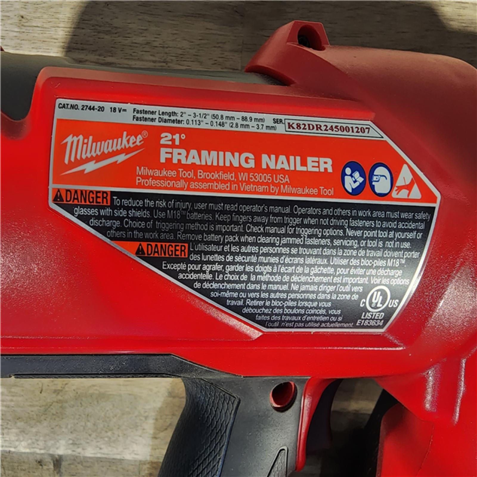 HOUSTON LOCATION - AS-IS Milwaukee 2744-20 M18 FUEL 21-Degree Cordless Framing Nailer (Tool Only)