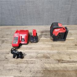 HOUSTON LOCATION - AS-IS Milwaukee Green 125 Ft. Cross Line and Plumb Points Laser Level Kit