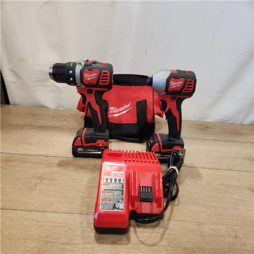 AS-IS- Milwaukee M18 Brushed Cordless (2-Tool) Drill/Driver and Impact Driver Kit