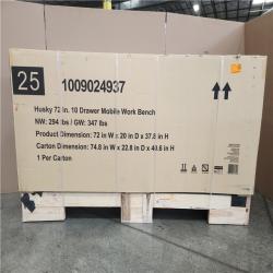 Phoenix NEW Husky Standard Duty 72 in. W x 20 in. D 10-Drawer Gloss Black Mobile Workbench Cabinet with Solid Wood Top (SEALED)