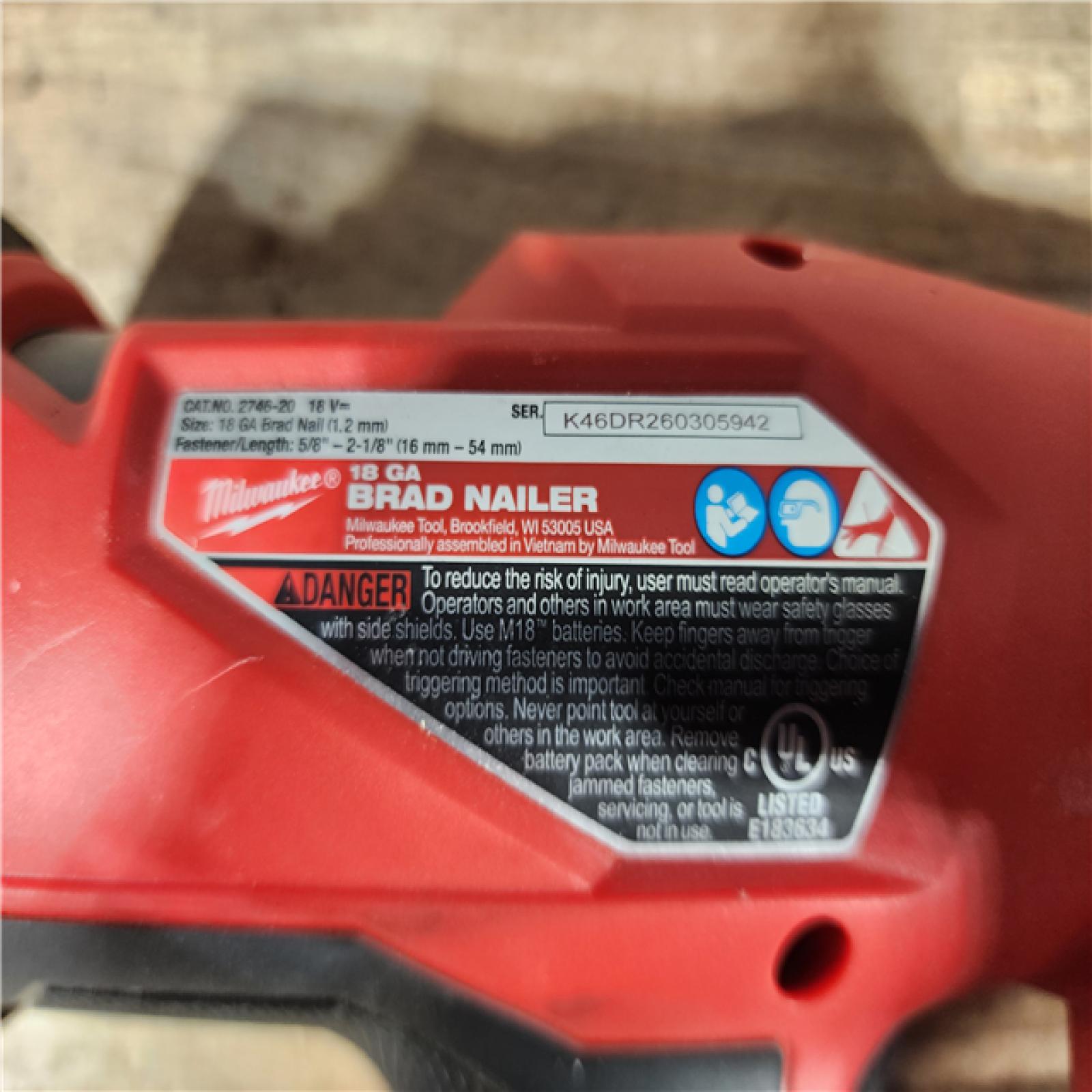 HOUSTON LOCATION - AS - IS Milwaukee FUEL 18-Volt Lithium-Ion Brushless Cordless Gen II 18-Gauge Brad Nailer (Tool-Only)