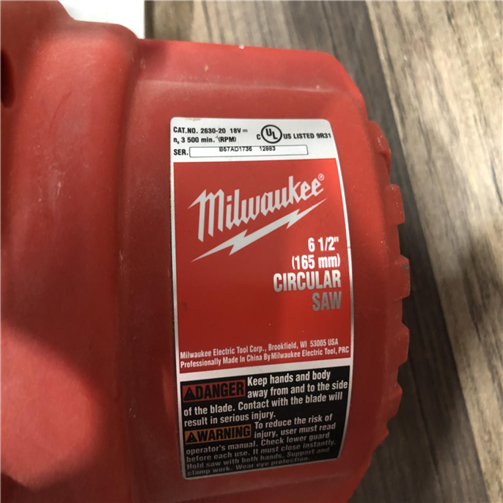 AS-IS Milwaukee 18V Lithium-Ion Cordless 6-1/2 in. Circular Saw (Tool-Only)