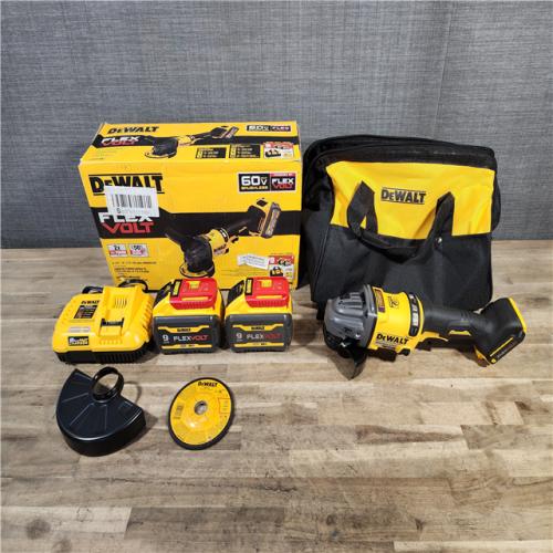 HOUSTON LOCATION - AS-IS (APPEARS LIKE NEW) DeWalt Flexvolt 60V Max Cordless Grinder  4.5 in; 6 in  Kit  W/ (2) BATTERY & CHARGER (DCG418X2)