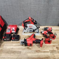 HOUSTON LOCATION - AS-IS Milwaukee M18 18-Volt Lithium-Ion Brushless Cordless 4-Tool Combo Kit