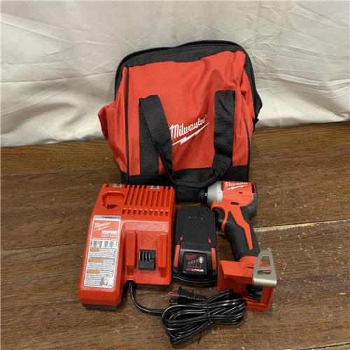 AS-IS Milwaukee M18 Compact Brushless 1/4  Hex Impact Driver Kit