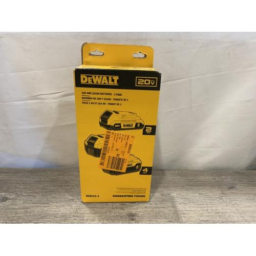 NEW - DEWALT 20V MAX Lithium-Ion 2.0 Ah and (2) 4.0 Ah Battery Packs (3-Pack)