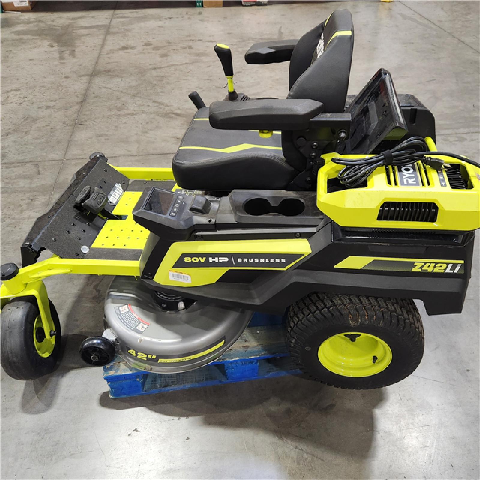 Dallas Location - As-Is RYOBI 80V HP Brushless 42 in. Battery Electric Cordless Zero Turn Riding Mower (3) 80V Batteriesand Charger