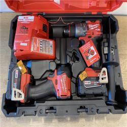 AS-IS Milwaukee FUEL 18V Lithium-Ion Brushless Cordless Hammer Drill and Impact Driver Combo Kit