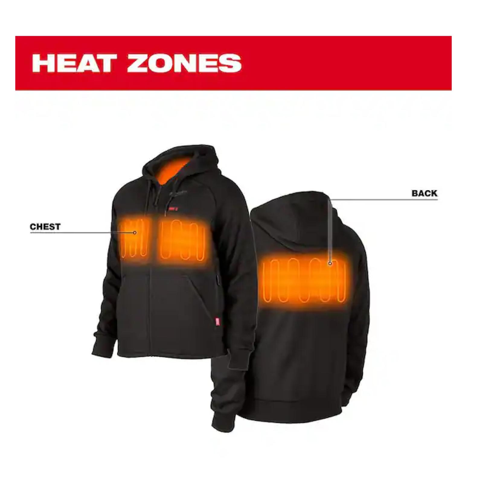 Milwaukee Men's Small M12 12-Volt Lithium-Ion Cordless Black Heated Jacket Hoodie Kit with (1) 2.0 Ah Battery and Charger
