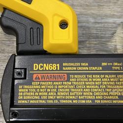 AS-IS DEWALT 20V MAX XR Lithium-Ion Cordless 18-Gauge Narrow Crown Stapler Kit