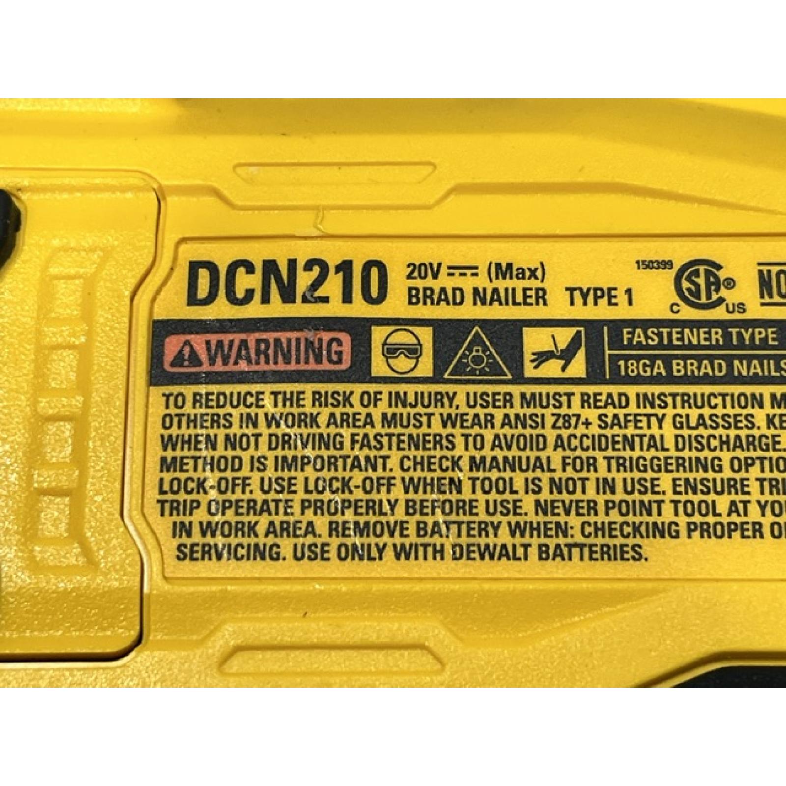 AS-IS DEWALT 20V MAX XR 18 Gauge Cordless Brad Nailer (Tool Only)