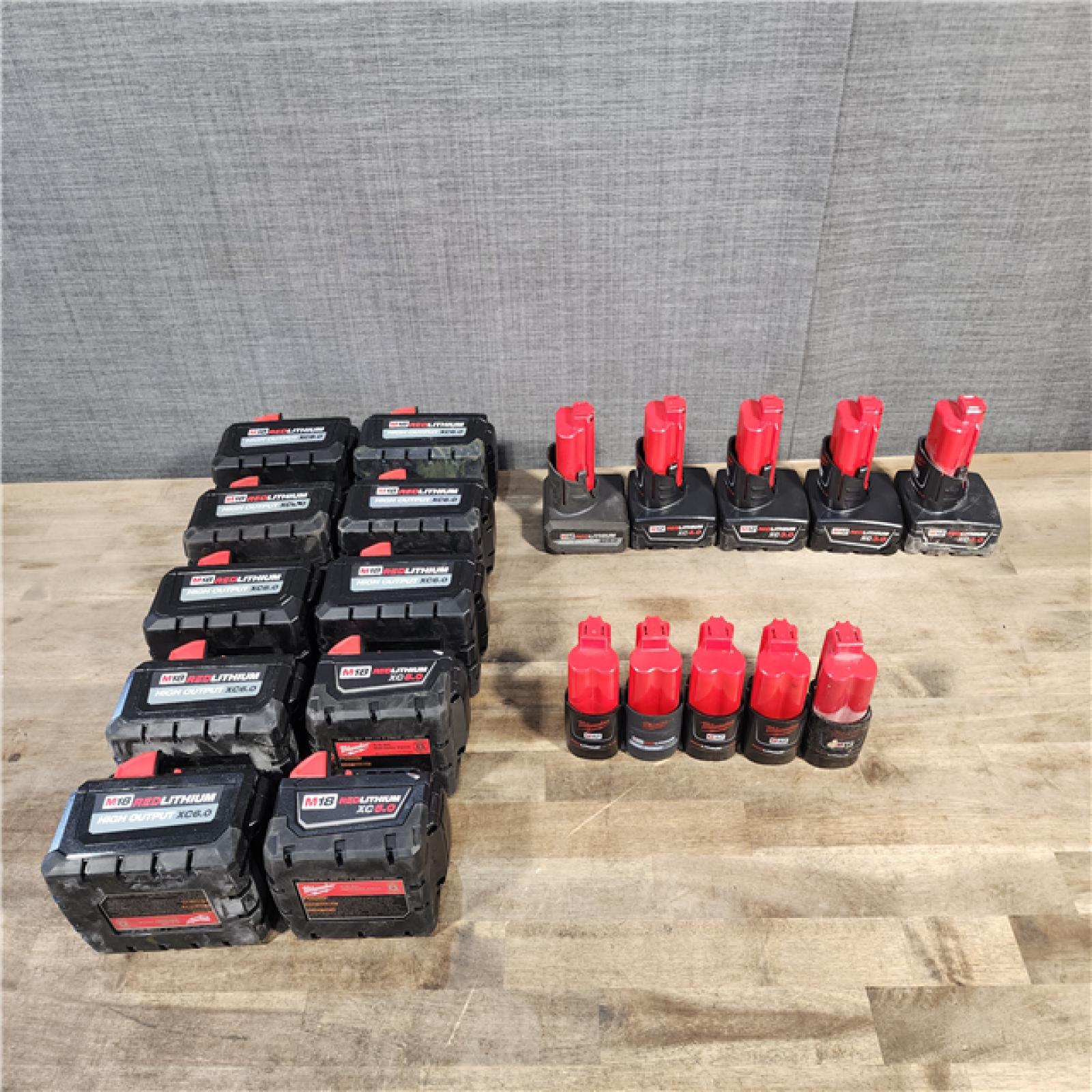 HOUSTON LOCATION - AS-IS MILWAUKEE BATTERY PACK QTY - 20