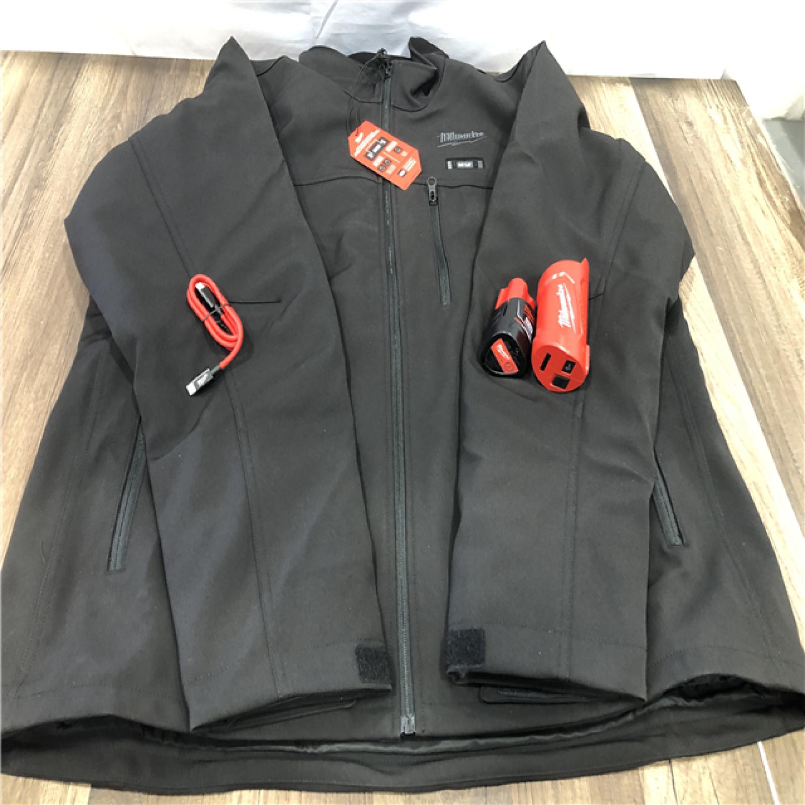 AS-IS Milwaukee Men's X-Large 12-Volt Lithium-Ion Cordless Tough Shell Black Heated Jacket with
